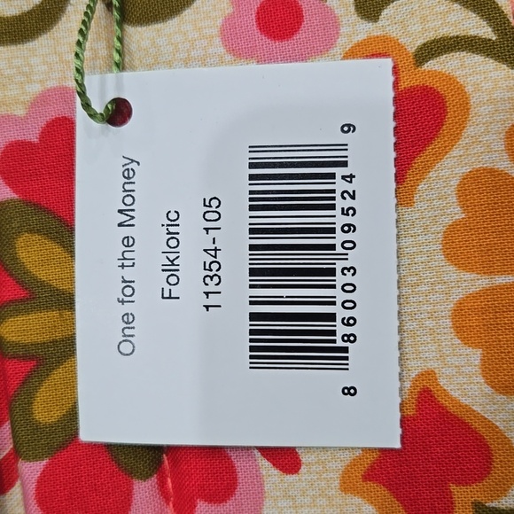 Vera Bradley One For the Money Folkloric Wallet Floral Change Pouch Key Ring Zip - Picture 12 of 12